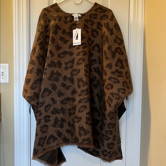 🆕 NINE WEST Reversible Rauna Brown Plaid Animal Print One Size - Picture 6 of 14
